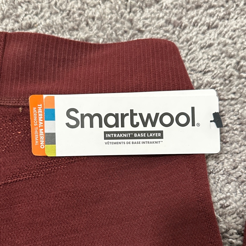 Smartwool Intraknit Women's Base Layer Leggings - Burgundy - Picture 2 of 5